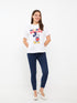 LC Waikiki Crew Neck Mickey Mouse Printed Maternity T-Shirt